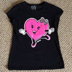 Girls black justice shirt